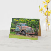 Alte Bauernausrüstung - Grußkarte am Tag Karte (Gelbe Blume)