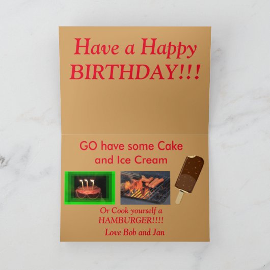 Alte Bauernausstattung Geburtstagskarte Karte (Innenseite)