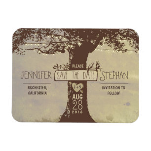 Alte Baum-Lichterketten Save-the-Date-Magnete Magnet