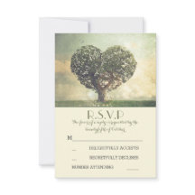 Alte Baum rustikale Land Hochzeit RSVP Karten