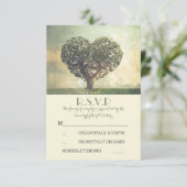 Alte Baum rustikale Land Hochzeit RSVP Karten (Stehend Vorderseite)