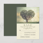 Alte Baum rustikale Land Hochzeit RSVP Karten (Vorne/Hinten)