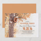 alte Baum rustikale PROBE DINNER lädt ein Einladung (Vorne/Hinten)