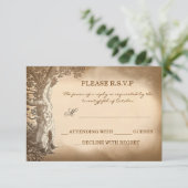 alte Baum Vintag rustikale Hochzeitskarten RSVP (Stehend Vorderseite)