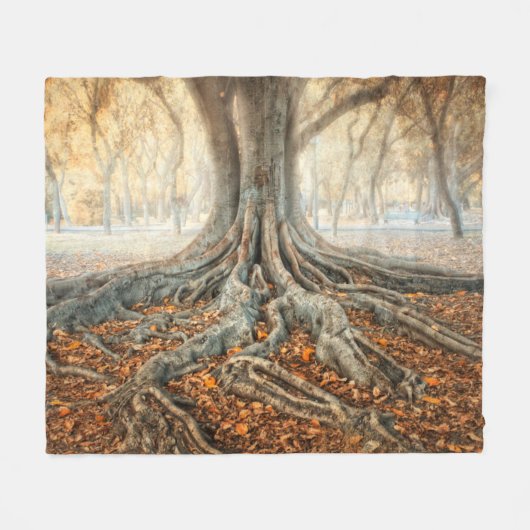 Alte Baum-Wurzeln Fleecedecke (Vorderseite (Horizontal))