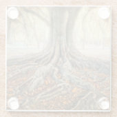 Alte Baum-Wurzeln Glasuntersetzer (Rückseite)