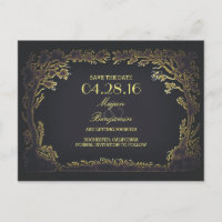 alte Bäume Allee Vintage Save the Date Postkarten