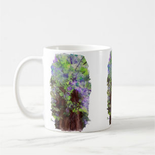 Alte Bäume dicke Zweige Grün und Blau Farben Kaffeetasse