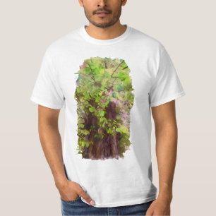 Alte Bäume dicken Zweige Grün und Lila Magie T-Shirt