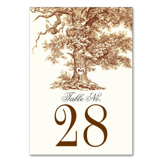 Alte Bäume Hochzeit Tischnummer Karten Platzkarten (Vorderseite)