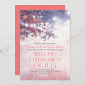 Alte Baumleuchten & Vögel Einladung zur Hochzeit (Vorne/Hinten)