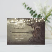 alte Baumreihenleuchten rustikale Hochzeitskarten RSVP Karte (Stehend Vorderseite)