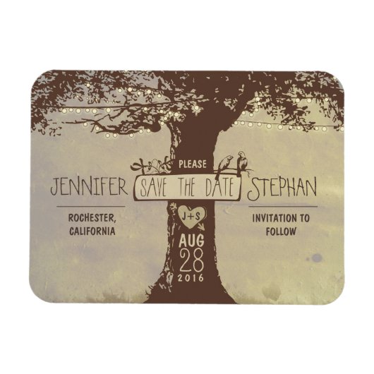 Alte Baumreihenleuchten speichern die Datumsmagnet Magnet (Horizontal)