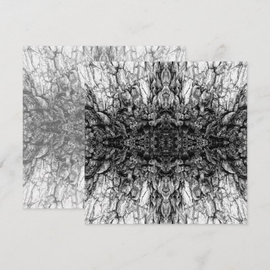 Alte Baumrinde Schwarz-Weiß-Foto-Musterdesign Karte (Vorne/Hinten)
