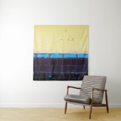 Alte bemalte beschädigte Betonwand. Textur. Abstra Wandteppich (Beispiel)