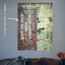 Alte bemalte rostige Tür Poster