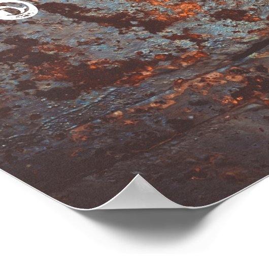 Alte bemalte rostige Tür Poster (Ecke)