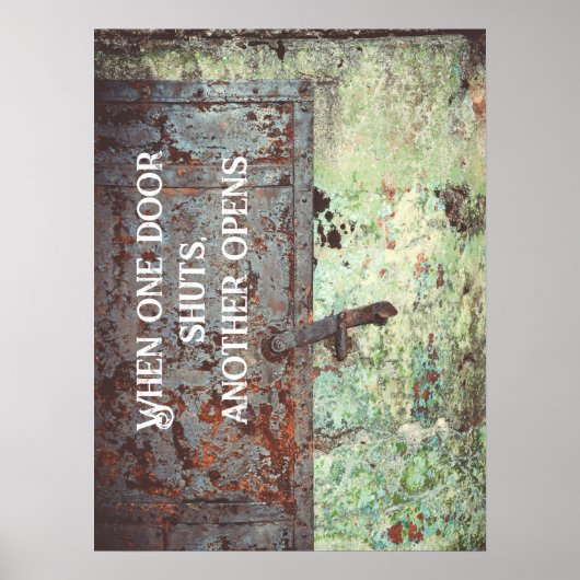 Alte bemalte rostige Tür Poster (Vorne)
