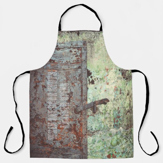 Alte bemalte rostige Tür Schürze (Vorderseite)