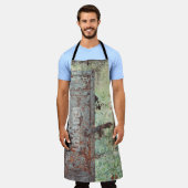 Alte bemalte rostige Tür Schürze (Getragen)