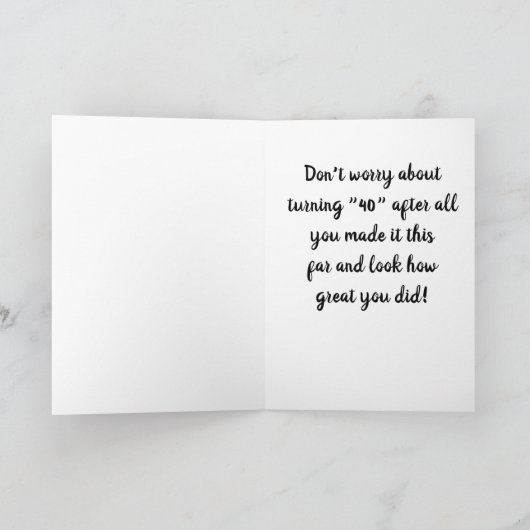 ALTE BERATUNG FÜR IHREN **40.** MIT SPASS WACHSEN! KARTE (Innenseite)