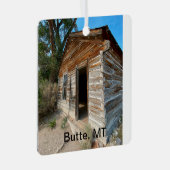 Alte Bergbauhütte in Butte Montana Ornament Aus Metall (Vorderseite Rechts)
