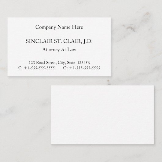 Alte Berufliche Visitenkarte (Vorne/Hinten)