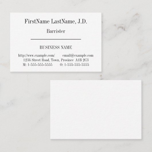 Alte Berufliche Visitenkarte (Vorne/Hinten)