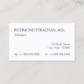 Alte Berufliche Visitenkarte (Vorderseite)