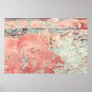 Alte Betonwand mit natürlichen Defekten. S Poster