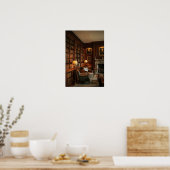 Alte Bibliothek Dark Academia Studierzimmer Dekor Poster (Küche)