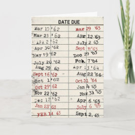 Alte Bibliothekskarte zum Geburtstag Karte