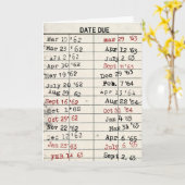 Alte Bibliothekskarte zum Geburtstag Karte (Gelbe Blume)