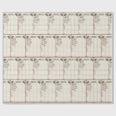 Alte Bibliothekskarten für 2025 Weihnachten Geschenkpapier (Flach)