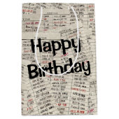 Alte Bibliothekskarten zum Geburtstag Mittlere Geschenktüte (Vorderseite)