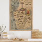 Alte biblische Karte des Heiligen Geistes (1847) Poster (Küche)