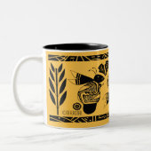 Alte Bienen und Blume auf sehr goldener Tasse3 Zweifarbige Tasse (Links)