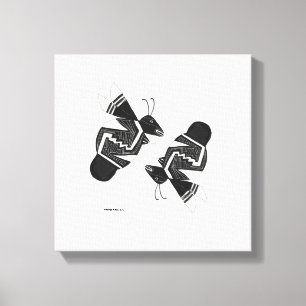 Alte Bienen: zeichnend Tinte Leinwanddruck