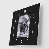 Alte Biersteine Illustration auf Grunge Hintergrun Quadratische Wanduhr (Winkel)