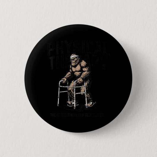 Alte Bigfoot Sasquatch Physiotherapie Lustig Button (Vorderseite)