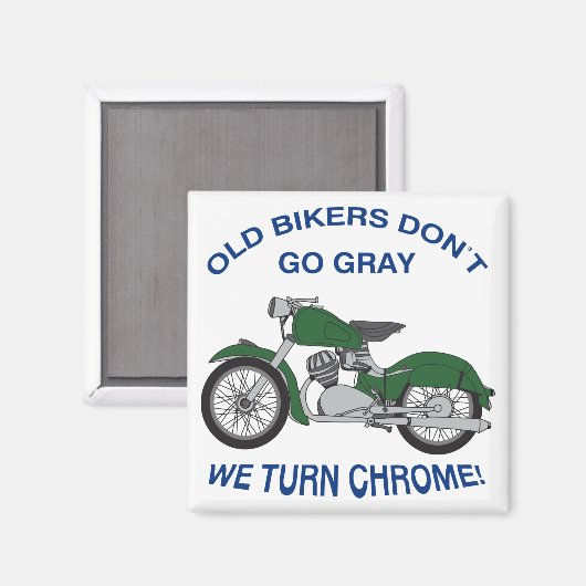 Alte Biker Magnet (Vorderseite/Rückseite)