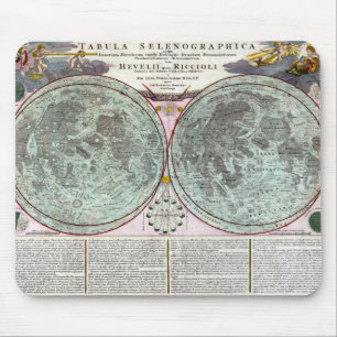 alte bildliche Darstellung der Mondkarte Mousepad