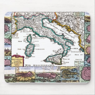 alte bildliche Karte von Italien Mousepad