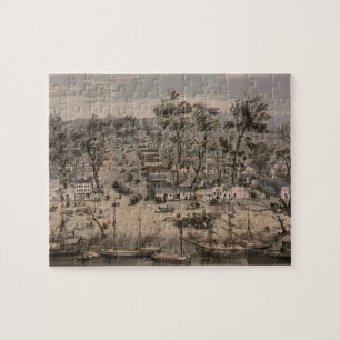Alte bildliche Karte von Sacramento (1850) Puzzle