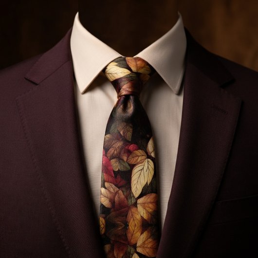 Alte Blätter Herbstfarben Krawatte