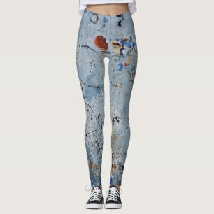 Alte blaue Eisenflecken korrodieren Leggings