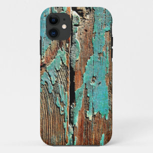 Alte blaue Farbe auf Holz iPhone 11 Hülle