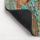 Alte blaue Farbe auf Holz Mousepad (Ecke)