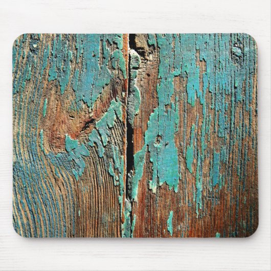 Alte blaue Farbe auf Holz Mousepad (Vorne)