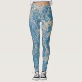 Alte blaue Farbe, platziert Leggings (Vorderseite)